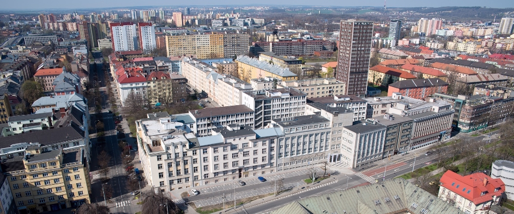 Modern and historic buildings in the centre of Ostrava, a lesser-known but equally interesting city for international students.